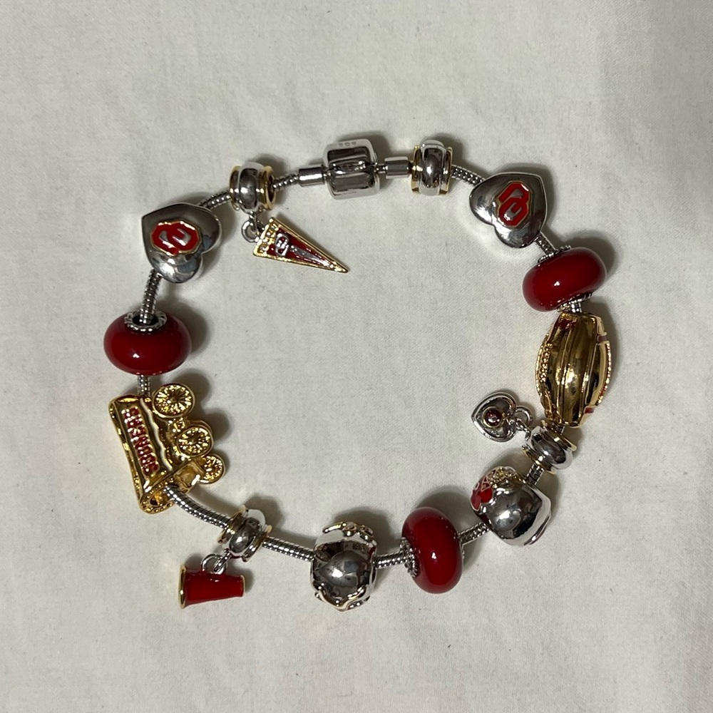 Charm Bracelet Authentic Bradford Exchange Fan Collection - Oklahoma Sooners